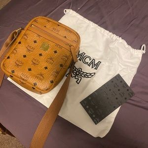 cognac mcm crossbody bag